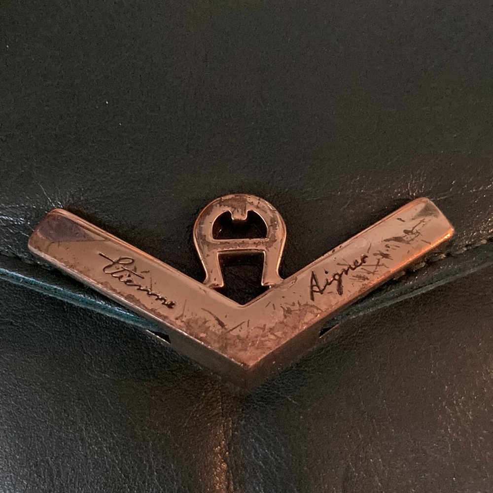 Etienne Aigner Green Leather Purse Vintage Gem